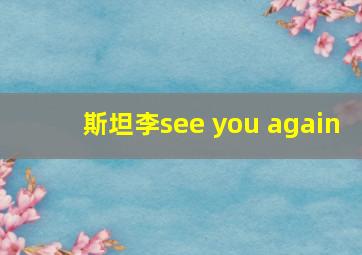 斯坦李see you again